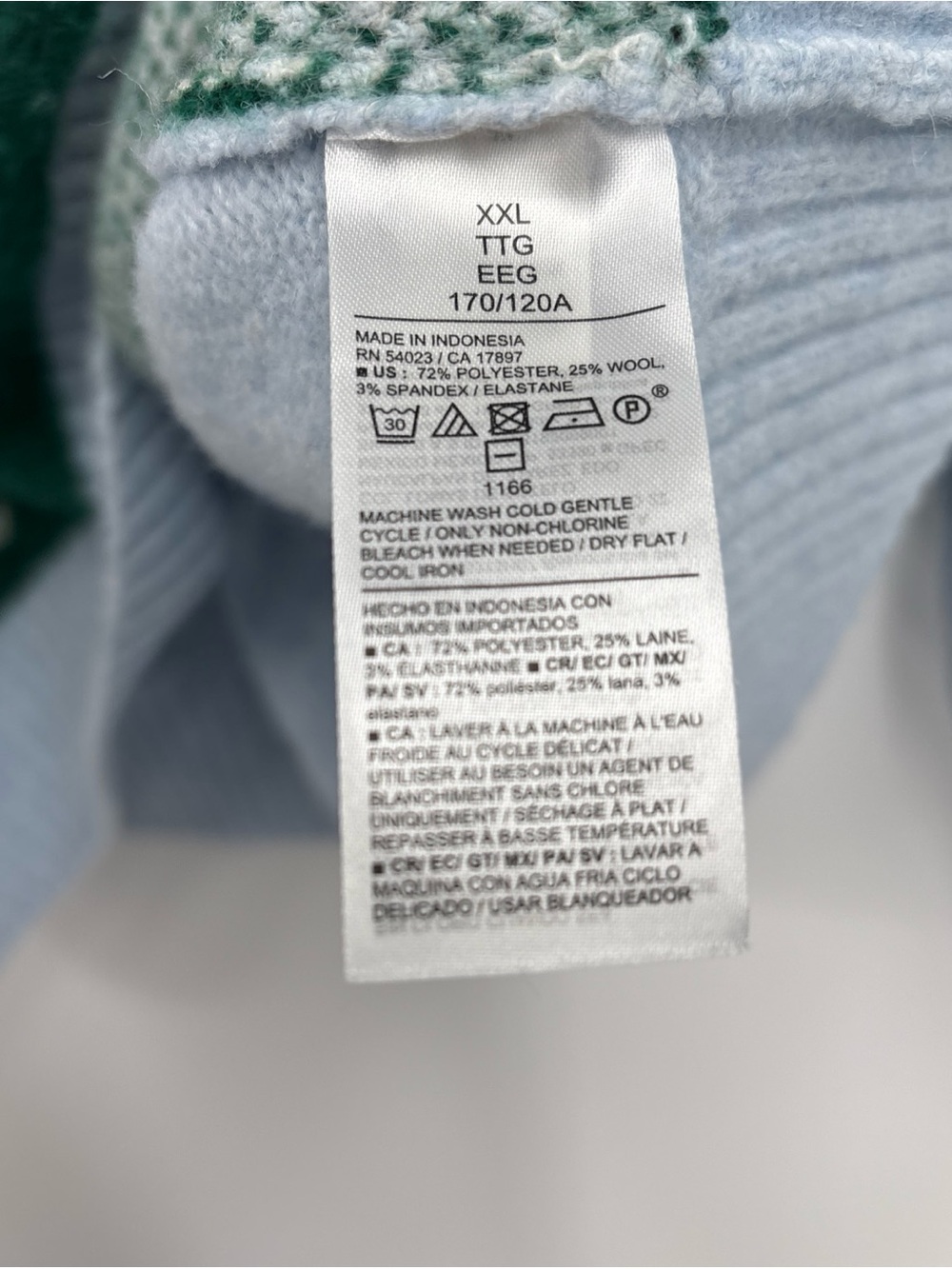 Sz XXL Old Navy Light Blue Scenic Forest Christmas vibes Crewneck Sweater used - Picture 9 of 15